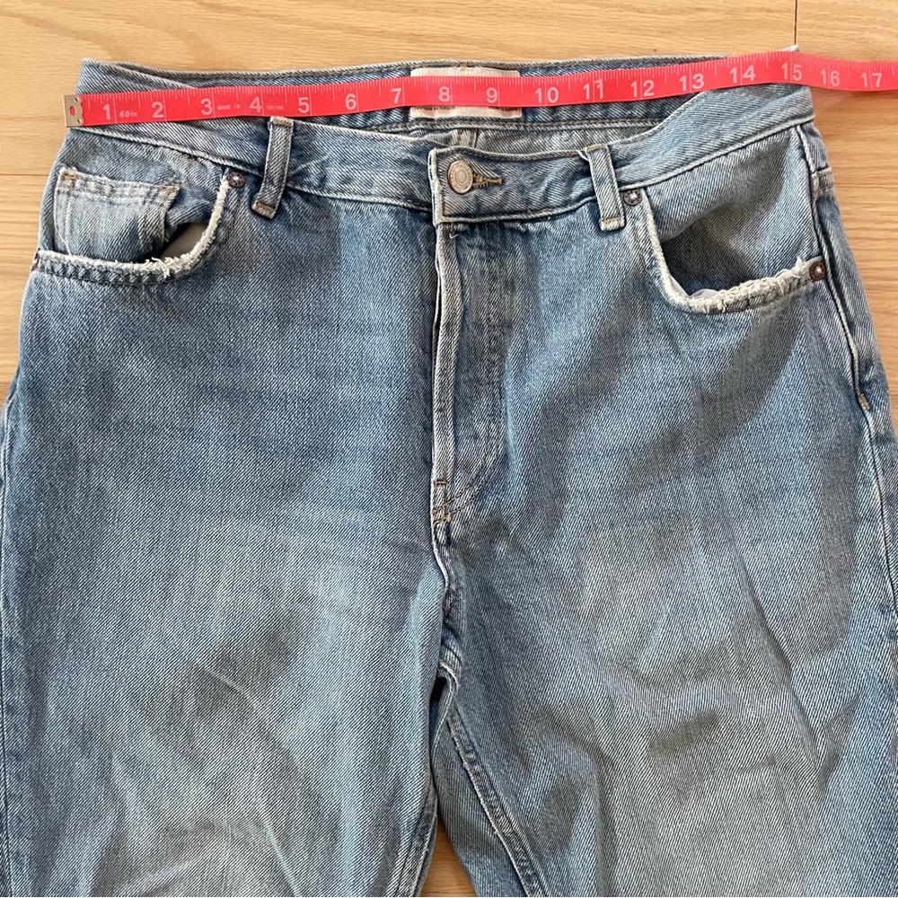 We The Free Destroyed Maggie Straight Light Wash Jeans 28 - Picture 7 of 15